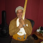 The great bassist Val Douglas with his legendary self-customized Fender Telecaster bass. A true friend and a great musician.